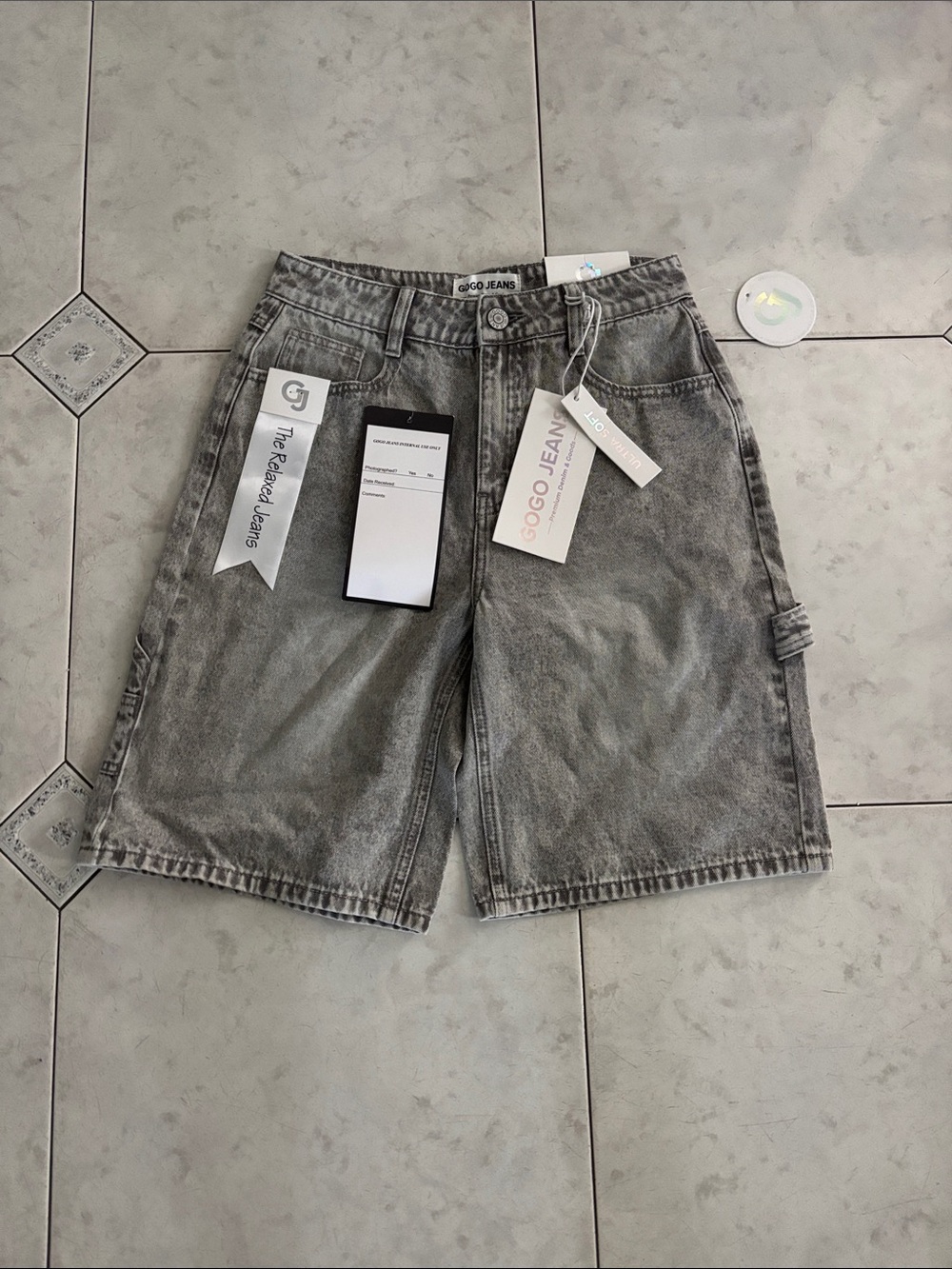 GOGO Women’s Grey Washed Cargo Shorts